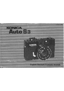 Konica Auto S 3 manual. Camera Instructions.